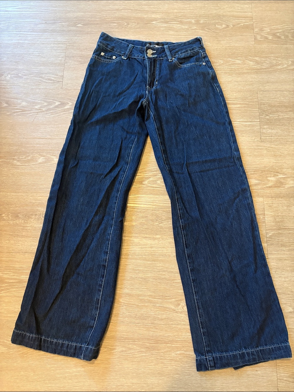 Fashion Nova Dark Blue Wide Leg Jeans